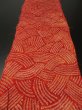 Photo5: 4J01z50 Japanese Kimono Silk  FABRIC Orangered Shibori dyeing 40.2" (5)