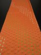 Photo5: 1A02z60 Japanese Kimono Silk SHIBORI FABRIC Orange Hemp 42.5" (5)