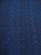 Photo1: 1V02z50 Japanese Kimono Silk  FABRIC Indigo Flowers 37.8" (1)