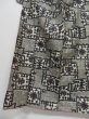 Photo2: 0212N07z480 Vintage Japanese Kimono Silk MEISEN KOMON Light gray Flower (2)