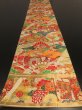 Photo7: 1A04z340 Vintage Japanese Kimono Silk OBI FABRIC  Folding fan 78.7" (7)