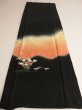 Photo6: 3Q04z70 Japanese Kimono Silk Artist work FABRIC Black Flower 42.5" (6)