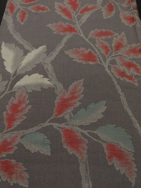 Photo1: 1A05z100 Vintage Japanese Kimono Silk  FABRIC Gray Branch 63" (1)