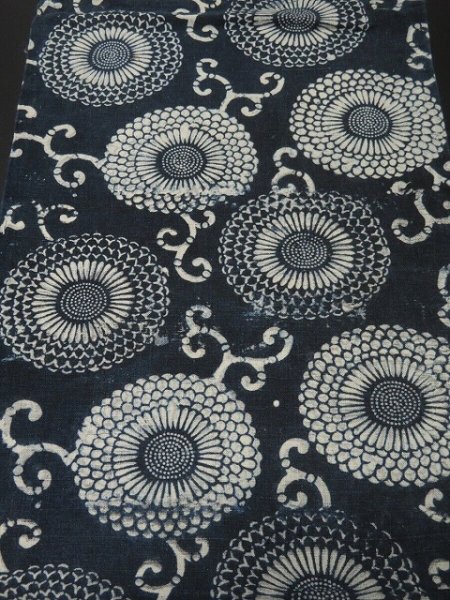 Photo1: 3i19z110 Vintage Japanese Kimono Cotton Momen Boro Katazome Fabric Indigo   61.4 (1)