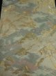 Photo1: 1D01z330 Japanese Kimono Silk OBI FABRIC Light gray Pine, Stream 99.2" (1)