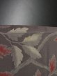 Photo7: 1A03z100 Vintage Japanese Kimono Silk  FABRIC Gray Branch 63" (7)