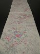 Photo4: 3L02z60 Japanese Kimono Silk  FABRIC Light ash pink Flowers 43.3" (4)