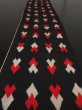 Photo5: 1Z04z90 Vintage Japanese Kimono Silk  FABRIC Black Hearts 64.6" (5)