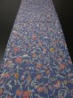 Photo5: 1Z02z60 Japanese Kimono Silk  FABRIC Lavender blue Flowers 40.2" (5)