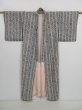 Photo7: 0816i04z710 Vintage Japanese Kimono Silk KOMON Off-white, Blue-Gray (7)