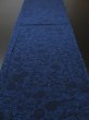 Photo5: 4B01z70 Japanese Kimono Crepe Silk  FABRIC Indigo Flowers 41.7" (5)