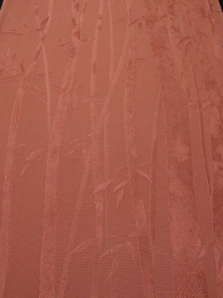 Photo1: 2J05z90 Japanese Kimono Silk  FABRIC Pink-Brown Bamboo forest 65.4" (1)