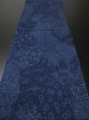 Photo5: 1Q01z60 Japanese Kimono Silk  FABRIC Indigo Flowers 39.4" (5)