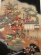 Photo1: 1N01z130 Japanese Kimono Silk  FABRIC Black Old gion matsuri 46.5" (1)