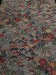 Photo1: 3G01z70 Japanese Kimono Silk  FABRIC Light lavender gray Garden 40.2" (1)