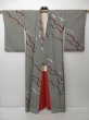 Photo9: 0811T08z1040 Vintage Japanese Kimono Silk OMESHI KOMON Gray Cloud (9)