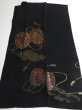 Photo6: 3C01z180 Japanese Kimono Silk  FABRIC Black Hand drum 44.1" (6)