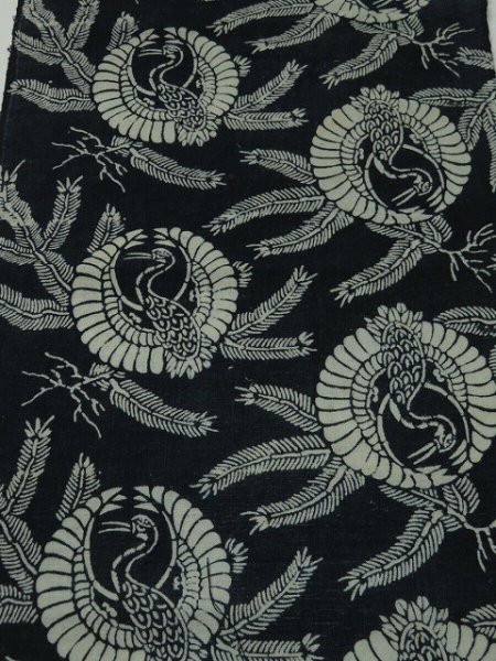 Photo1: 4M03z80 Vintage Japanese Kimono Cotton Momen Boro Fabric Indigo Katazome 59.8" (1)