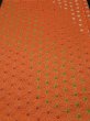 Photo1: 1A01z60 Japanese Kimono Silk SHIBORI FABRIC Orange Hemp 42.5" (1)