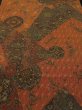 Photo1: 1S01z70 Japanese Kimono Crepe Silk  FABRIC Orange-Brown Flowers 39.4" (1)