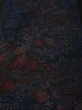 Photo1: 2D01z60 Japanese Kimono Crepe Silk  FABRIC Dark navy Flowers 42.5" (1)