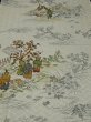 Photo1: 1S01z60 Japanese Kimono Silk  FABRIC Light gray Hunting scenery 39.4" (1)