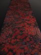 Photo5: 3D01z70 Japanese Kimono Crepe Silk  FABRIC Dark navy Garden 40.9" (5)