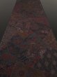 Photo4: 2S02z70 Japanese Kimono Crepe Silk  FABRIC Dark brown Flowers 41.7" (4)