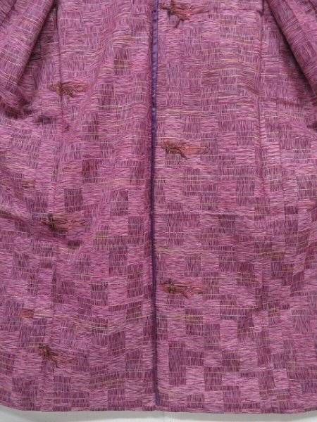 0323N02z730 Vintage Japanese Kimono Wool KOMON Pink Dark purle ...
