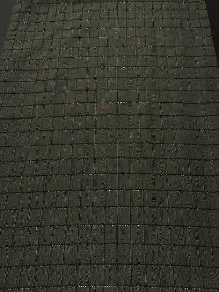 Photo1: 3C03z90 Vintage Japanese Kimono Silk  FABRIC Dark brown-gray   62.2" (1)