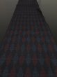 Photo4: 4G06z70 Vintage Japanese Kimono Silk  FABRIC Black, Blue, Red   61.4" (4)