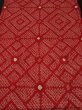 Photo1: 3R02z50 Japanese Kimono Silk  FABRIC Red Shibori dyeing 42.5" (1)