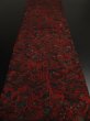 Photo5: 2Z02z80 Japanese Kimono Crepe Silk  FABRIC Red-Brown Byobu screen 42.5" (5)