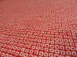 Photo3: 1Q03z50 Japanese Kimono Silk  FABRIC Orangered Shibori dyeing 39.4" (3)