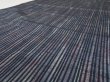 Photo1: 3E05z70  Japanese Kimono Silk  FABRIC Stripe Dark navy 58.3x13.8 (1)