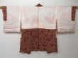 Photo6: 2108T09z550 Vintage Japanese Kimono Silk HAORI Leaf Brown (6)