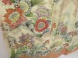 Photo3: 2204T09z850 Vintage Japanese Kimono Silk TSUKESAGE Flowers Light cream (3)