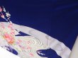 Photo4: 2206T08z1110  Japanese Kimono Silk FURISODE Peony Dark lavender blue (4)