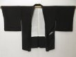 Photo5: 2107T09z530 Vintage Japanese Kimono Silk HAORI Mirror Black (5)