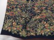 Photo5: 2109T03z940 Vintage Japanese Kimono Crepe Silk TSUKESAGE Flowers Dark navy (5)