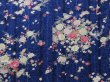 Photo5: 2207T08z930  Japanese Kimono Silk KOMON Peony Dark navy (5)