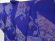 Photo2: 2102T09z480 Antique Japanese Kimono Silk LONG HAORI Folding fan Oriental blue (2)