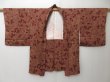 Photo5: 2108T09z550 Vintage Japanese Kimono Silk HAORI Leaf Brown (5)