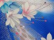 Photo8: 2008T03z1100  Japanese Kimono Silk FURISODE Flower Oriental blue (8)