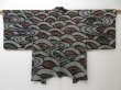 Photo1: 2106T04z530  Japanese Kimono Silk SHIBORI HAORI Wave Black (1)