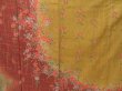 Photo7: 2128T09z1080  Japanese Kimono Silk TSUKESAGE Flowers Yellow ochre (7)