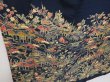 Photo3: 2109T03z940 Vintage Japanese Kimono Crepe Silk TSUKESAGE Flowers Dark navy (3)