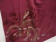 Photo3: 2127T07z940 Vintage Japanese Kimono Silk TSUKESAGE Phoenix Dark grape (3)