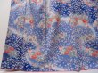 Photo5: 2029T04z910  Japanese Kimono Silk TSUKESAGE Flowers Oriental blue (5)