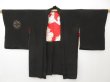 Photo6: 1622T04z480 Vintage Japanese Kimono Silk HAORI Dragon Black (6)